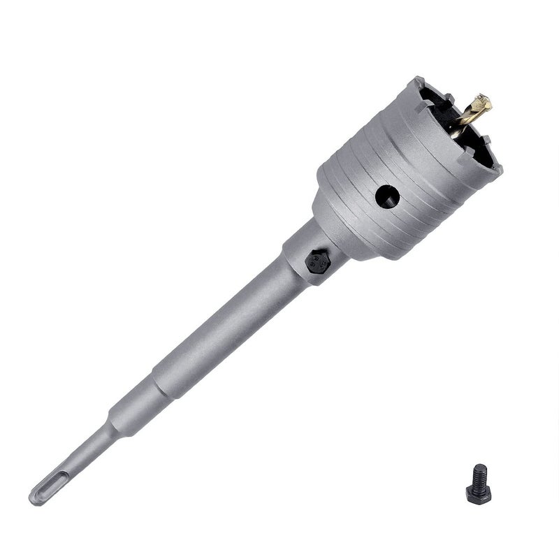 GUICGOC 73mm (2-7/8 inch) Concrete Hole Saw with 220mm SDS Plus Shank Connecting Rod, Tungsten Carbide Teeth (7.7mm x 4mm) Cement Hole Saw for Concrete Cement Brick Wall Stone (73mm (2-7/8 inch) - Image 1